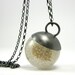Resin Necklace - Dandelion Pendant. Silver. Large 3,4 cm