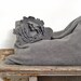 Boho chic grey slouchy suede zip clutch, fashion handbag, clutch purse
