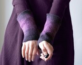 2 Palatinate Wrist Cuffs/Arm Warmers --  - Hand felted wool