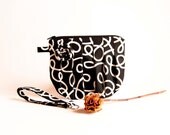 Black White Rosebud Bridal Wedding Zippered Pleated Cosmetic Clutch bag Bridesmaid Gift Idea Clutch, Pouch, Wristlet, Purse  by Lolos