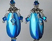 Glitterbug Originals BLUE MoRNING GLoRY BuDS Artisan Handcrafted Lampwork Glass Beads