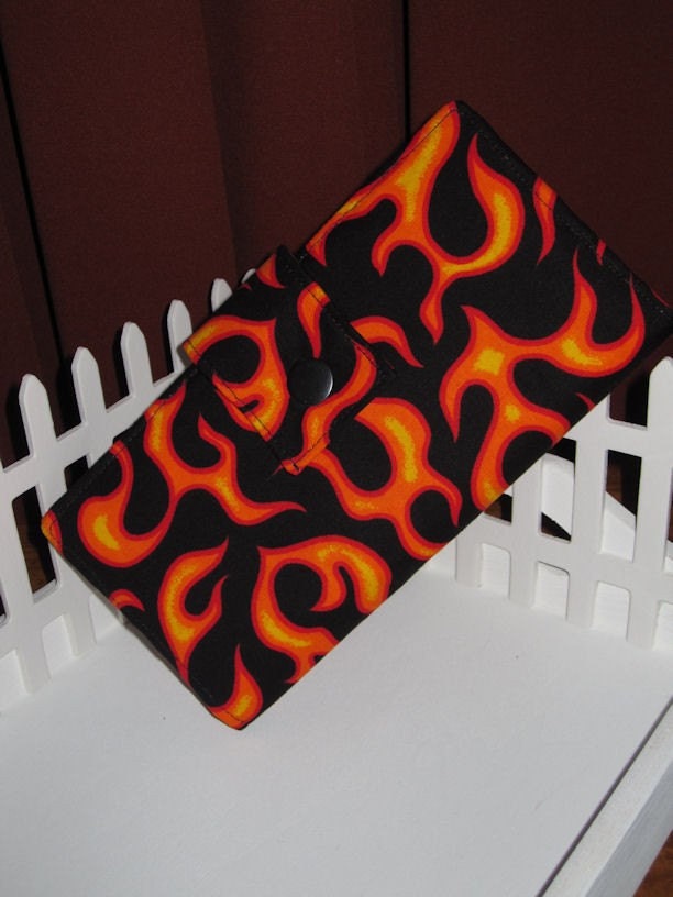 Hot Rod Flames long bi-fold wallet