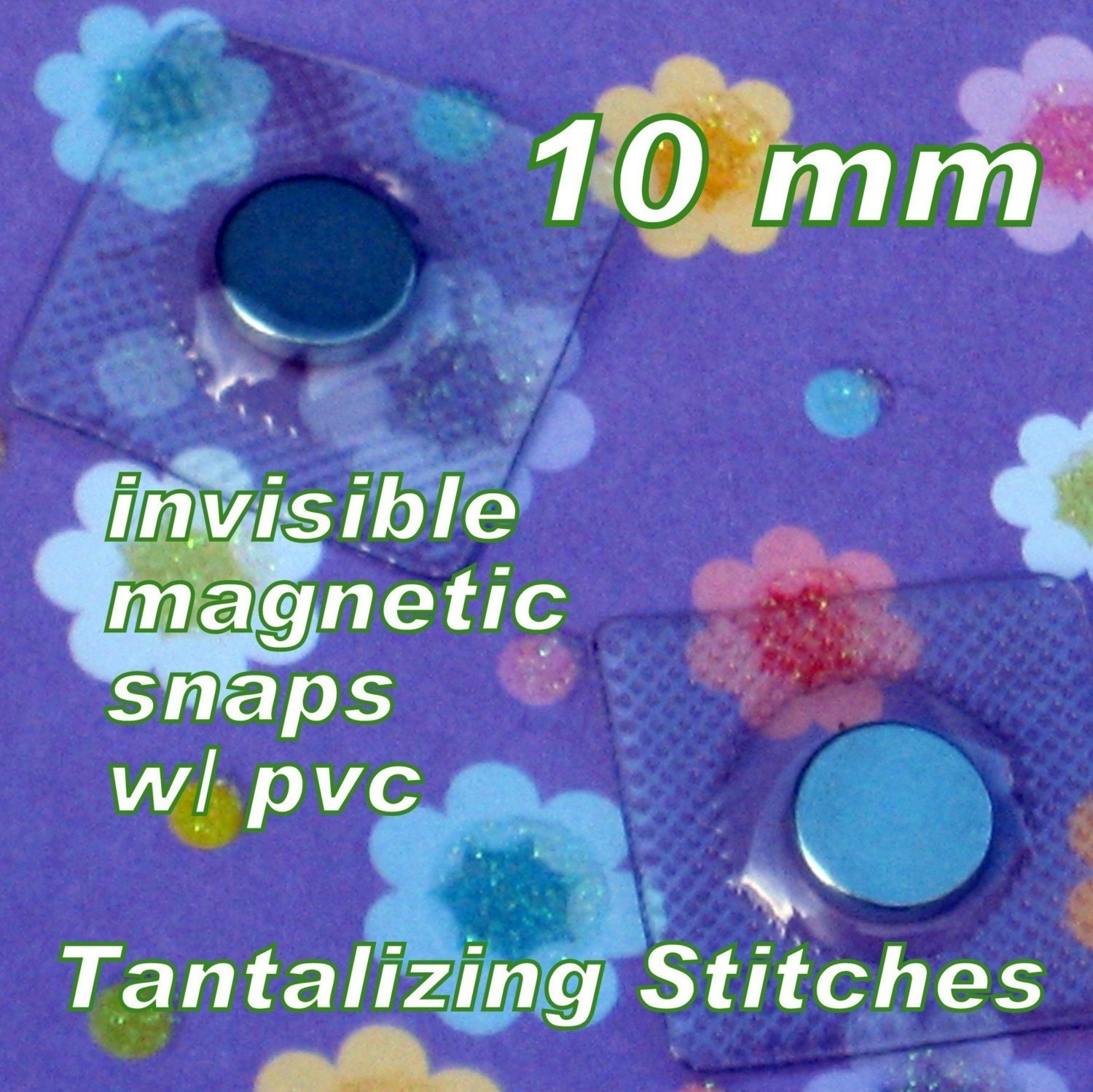 15 Pairs Extra Small Hidden Sew In Magnetic Snaps (0.4 inch / 10 MM) with PVC