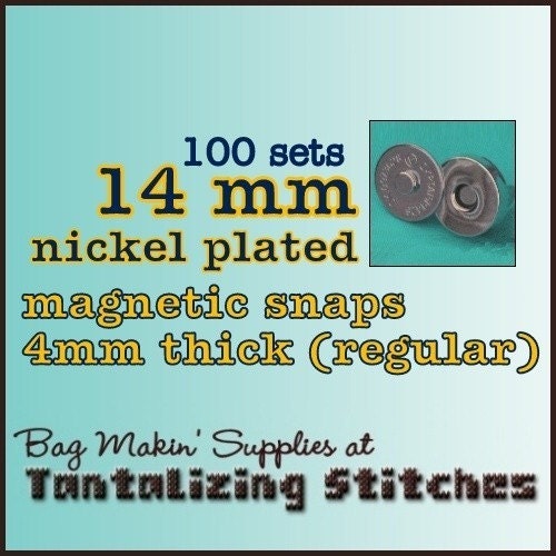 100 Sets Nickel Plated Pronged 14 mm Magnetic Snap Closures
