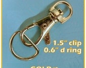 FREE SHIP 600 sets 1.5 Inch Gold No 2 Swivel Clips with Matching D Ring