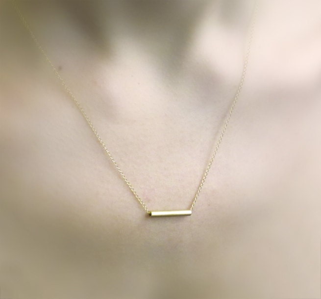 gold bar necklace, simple every day jewelry, Valentine gift, delicate necklace, minimalist, bridal, bridesmaid, modern, holiday gift for her