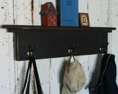 Coat Hook Rack Door Frame Shelf Wall Decor Home Organizer Entryway Kitchen Mud Room Bathroom Cottage Farmhouse Modern Black
