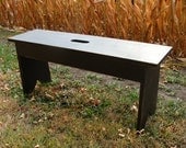 Entryway Bench Garden Patio Wooden Bench Coffee Table Furniture Seating Bench Farmhouse Cottage Beach Primitive Black Finish