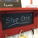 Wood Shelf Chalkboard Shelf Key Hooks Rack Organizer Wall Decor Chalk Board Nursery Kitchen - any color