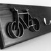 Key Hook Rack Metal Bike Art Sculpture Bike Wall Hanging Organizer for Home Office Dorm Room Modern Black & Silver