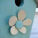Shabby Cottage Chic Birdhouse Aqua Blue Birdhouse Metal Flower Birdhouse