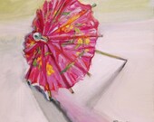 PInk Umbrella print by Polly Jones