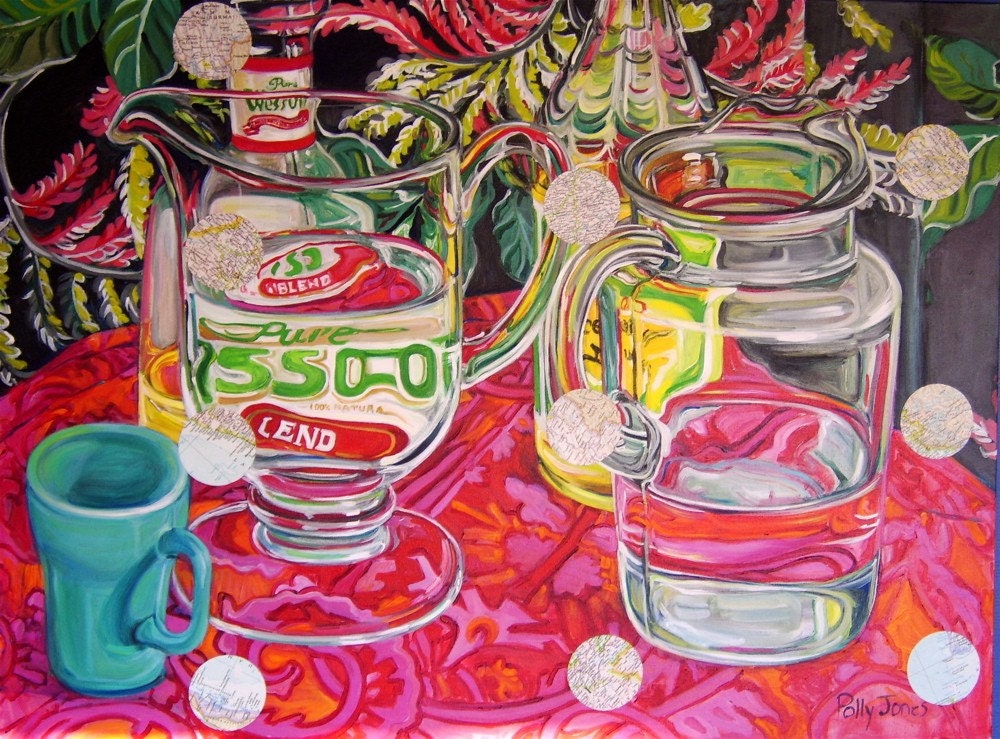 Mixing Oil and Water 30 inch by 40 inch original painting by Polly Jones