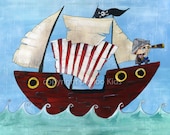Pirate Art  8x10 Pirate Ship Print