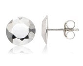 Tiny stud earrings - silver studs - diamond like -recycled sterling silver - facets- Modern Rock Brilliant Studs
