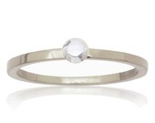 Mini diamond ring - faceted silver ring -recycled sterling silver -stack ring - Modern Rock - size 8