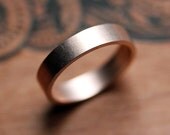 Special listing for B: Rose gold wedding band - 14k pink gold - satin finish - made to order - 4mm wide