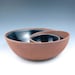 Small Red Clay Chip and Dip Serving Bowl with Black Glaze