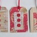 Handmade gift tags with buttons wrap scrapbooking