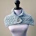 Hand Crocheted Cowl - The Lucienne Cowl Scarf in Glacier Blue - READY TO SHIP