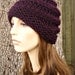 Hand Knit Hat Womens Hat - The Hybrid Swirl Cloche Hat in Purple Aubergine Eggplant