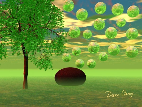 Digital Painting: Spring Renewal - Lemon & Lime Life Force - Art Card,  ACEO