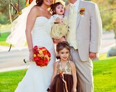 Flower Girl Tutu Dress . Damask