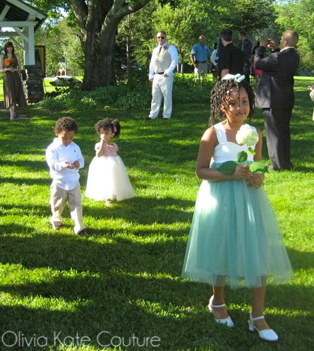Flower Girl Dress Ivory Sage