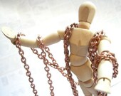Vintage Hammer Textured Copper Cable Chain (10 feet) (C622-A)