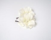 2 Bridal Ivory Hydrangea Hair Pins