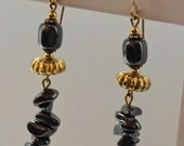 Hematite Earrings With Rajasthani G.E.P. Silver Beads & Gold-Filled Ear wire