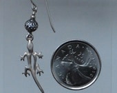 Gekko Petroglyph Earrings with Turkish Silver & Sterling Silver Ear wire.