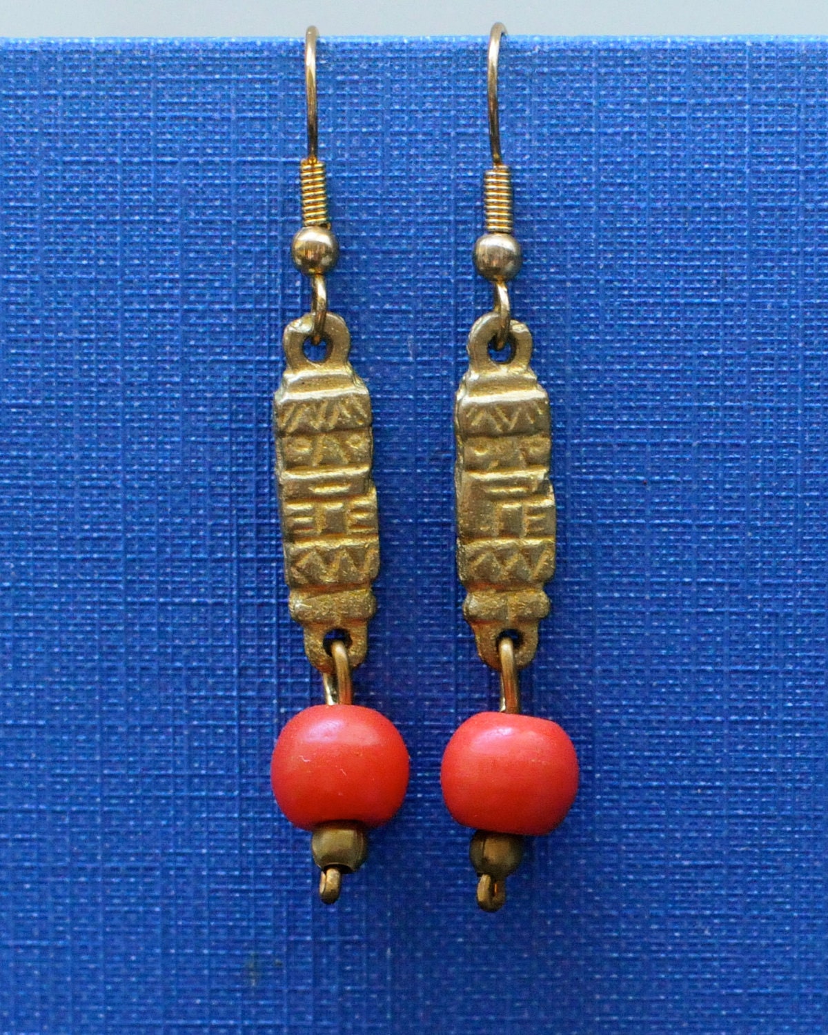 Togolese Glass Trade Bead Earrings