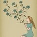 Blossom (blue version) - Wall decor Art print of illustration ink drawing