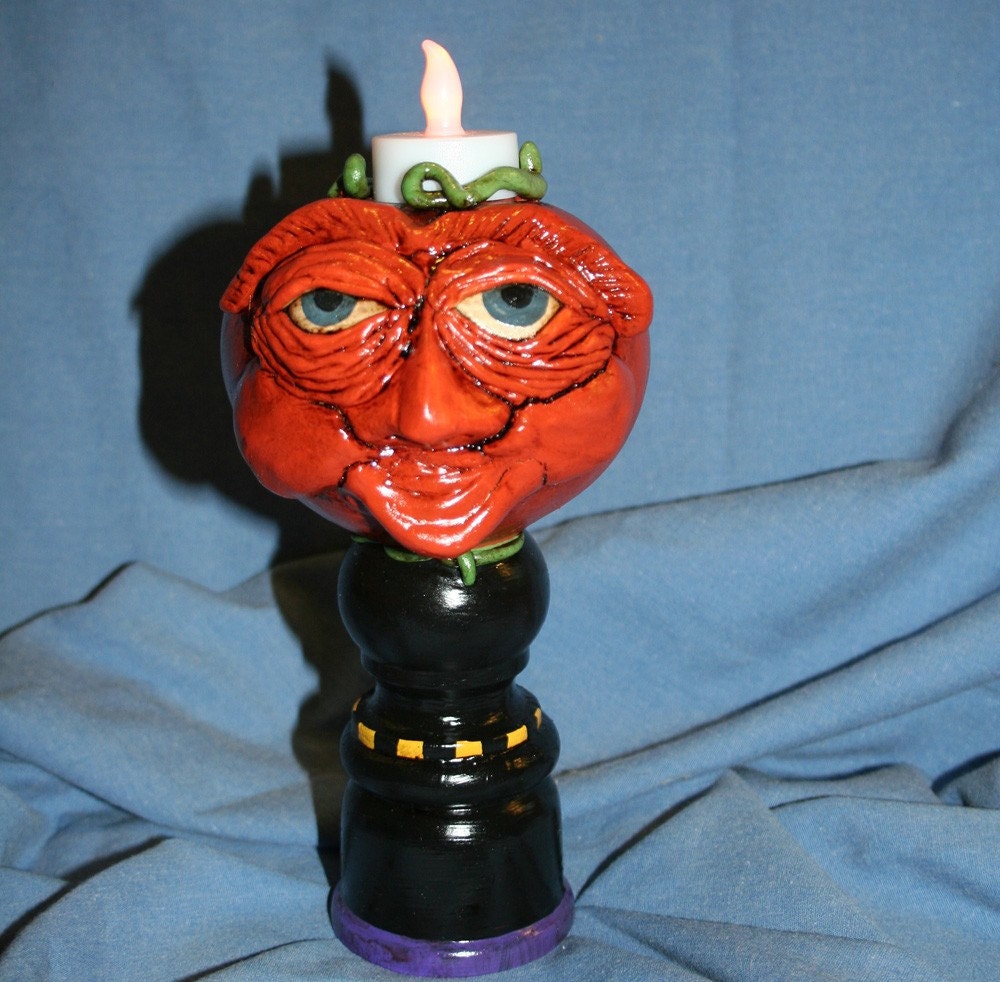 Primitive Jack o Lantern Gourd Light