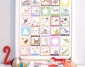 Alphabet Block Print Poster 11x14 Art for Kids