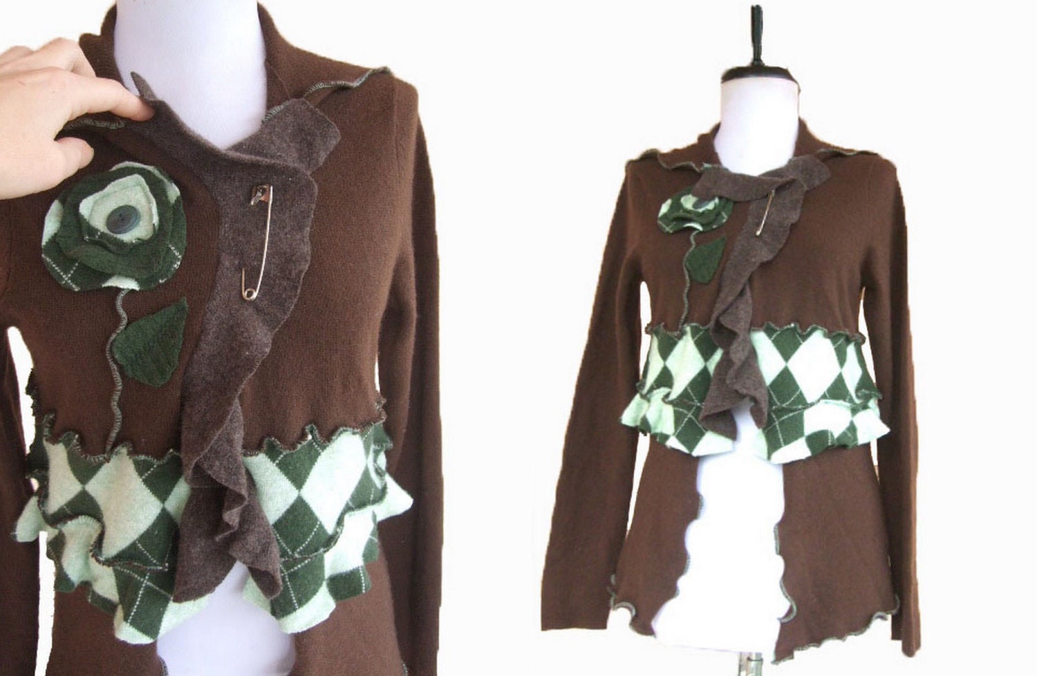 Floral Cashmere Cardigan S