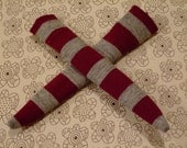 DAL Socks - Gray N Fuschia Stripes - CLEARANCE ITEM