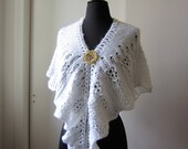 White Frost Lace Scarf, wool blend