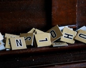100 Vintage Kids Scrabble Letter Pieces