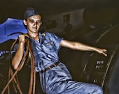 Vintage Woman Industrial Photo 16x20  Digital Download Put On Your BIG GIRL PANTS and Just Do It Collection