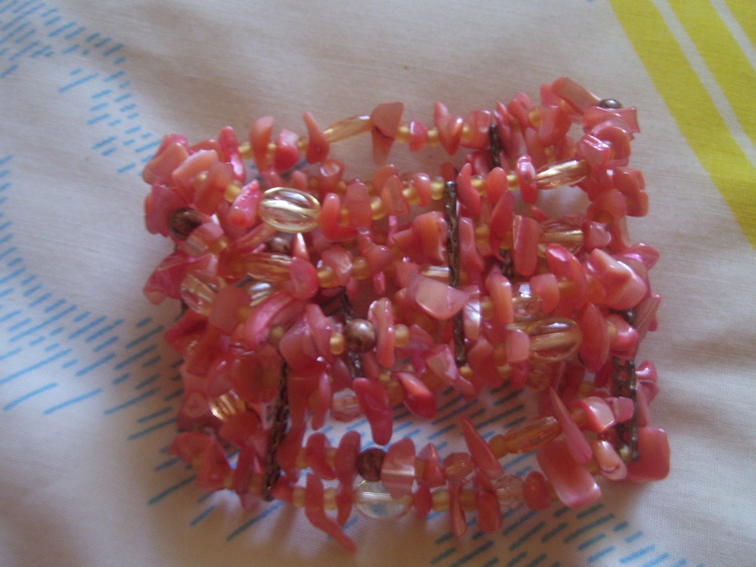 peach shell bracelet