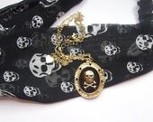 skull and cross head band and necklace set
