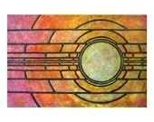 Broken Sunrise : Contemporary Geometric Sky, Abstract Astronomy - 8x10 Metallic Print