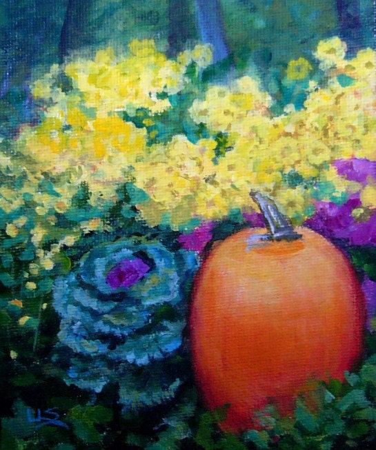4x5 Original Painting - Garden Party