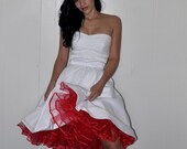 White Polka Dot "Dottie's" Wedding Dress---------------with Pockets------------custom sized