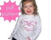 Classic Knit Tee PDF Sewing Pattern - short, 3/4, long sleeve options - nb-5t or 6-14 and doll/preemie