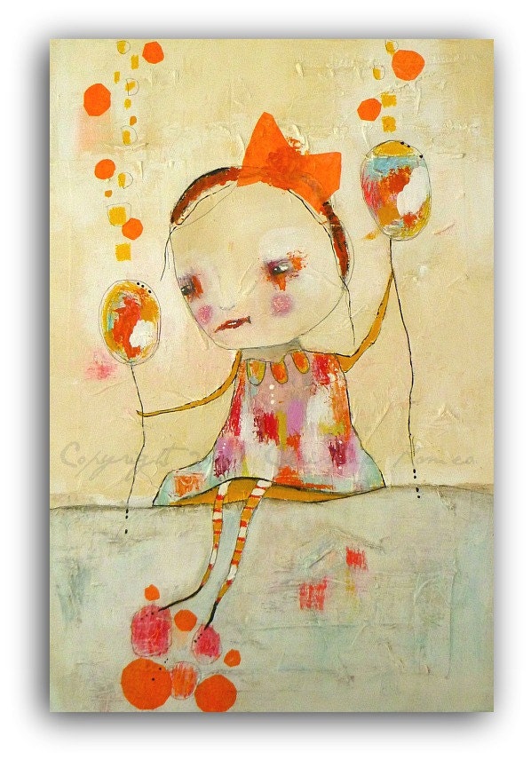 Large Mixed Media Painting  by Christina Romeo 24x36 TITLED: Ascend