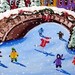 Ice Skating Kids Winter Fun Holiday Snow Folk Art Painting