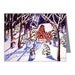 Magic Snowmen Winter Holidays Whimsical Folk Art Fun Blank Note Cards Pk of 10